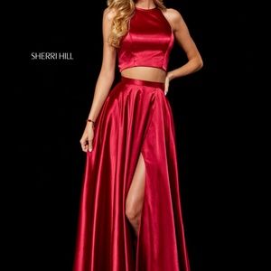 Sherri Hill 2 piece Red Prom dress